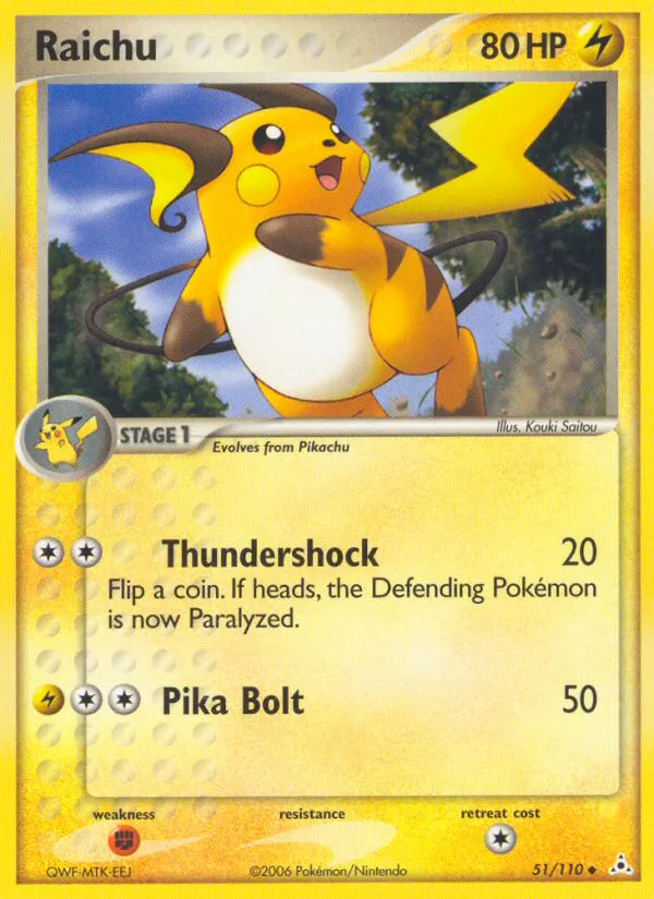 Raichu #51, Holon Phantoms Reverse Foil