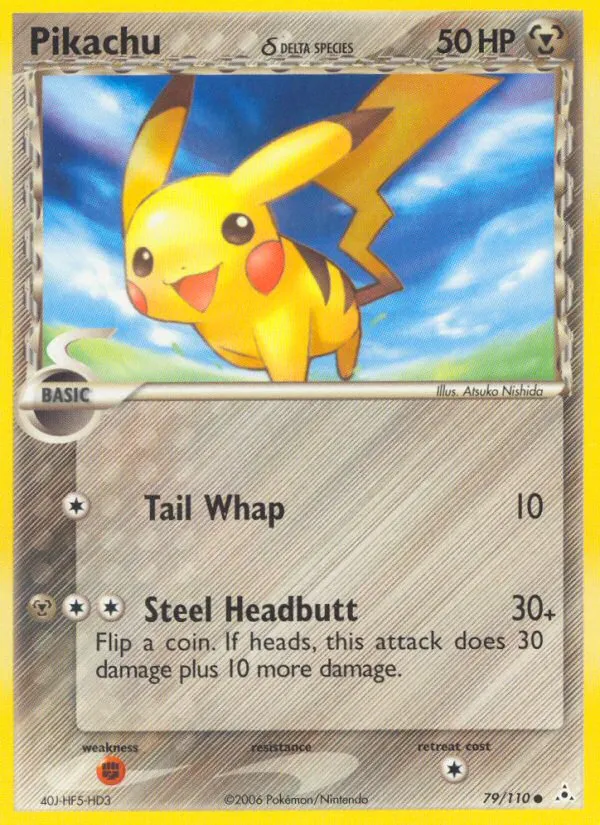 Pikachu δ #79, Holon Phantoms Reverse Foil