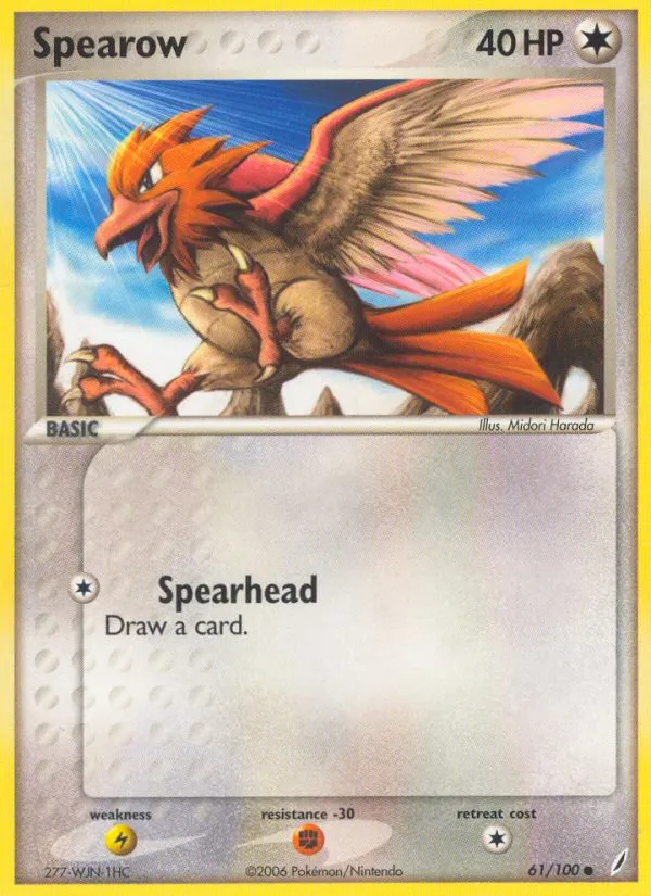 Spearow #61, Crystal Guardians Reverse Foil