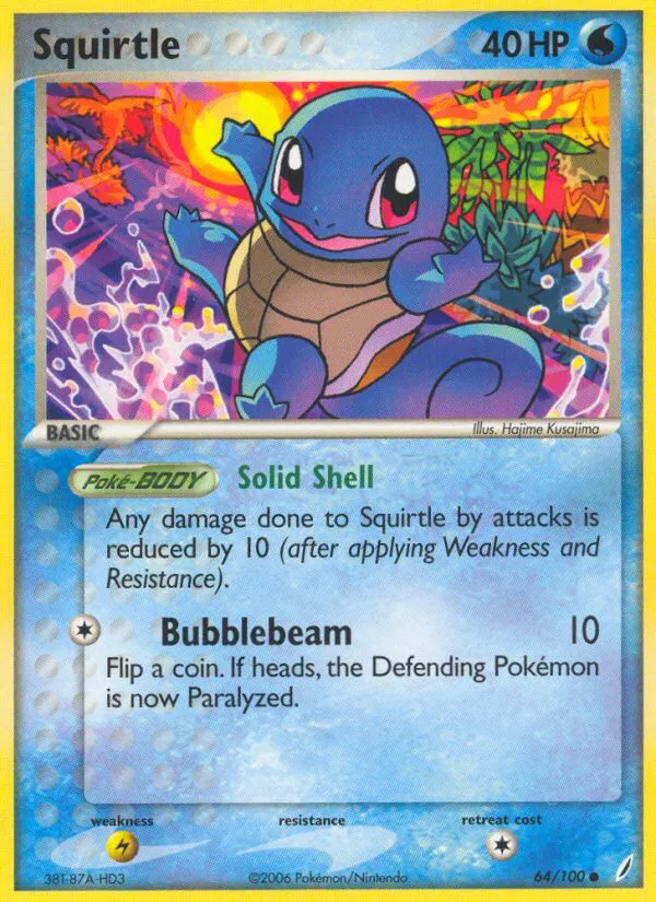 Squirtle #64, Crystal Guardians Reverse Foil