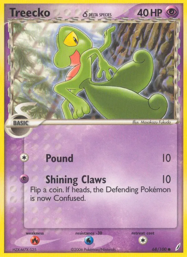 Treecko δ #68, Crystal Guardians Reverse Foil