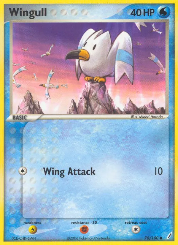 Wingull #70, Crystal Guardians Reverse Foil