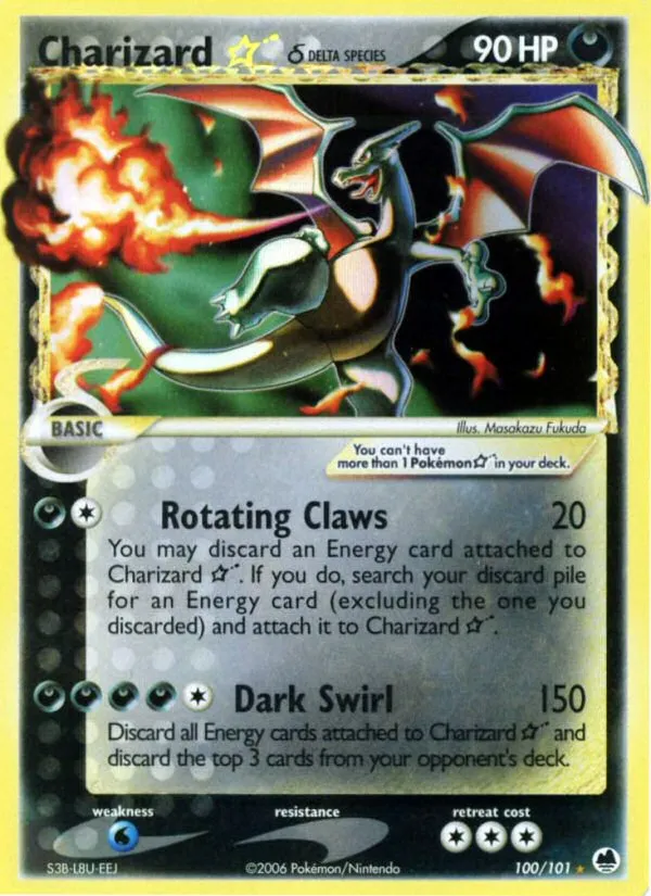 Charizard ★ δ #100, Dragon Frontiers Gold Star