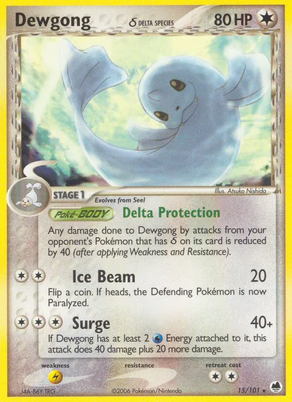 Dewgong δ #15, Dragon Frontiers Reverse Foil