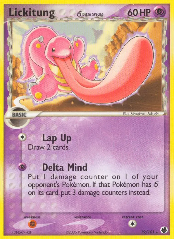 Lickitung δ #19, Dragon Frontiers Reverse Foil