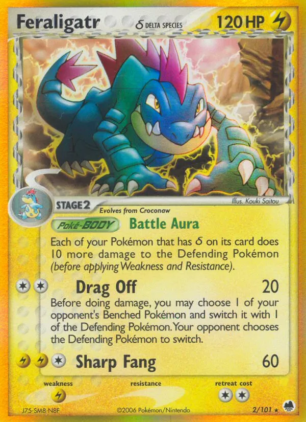 Feraligatr δ #2, Dragon Frontiers Reverse Foil