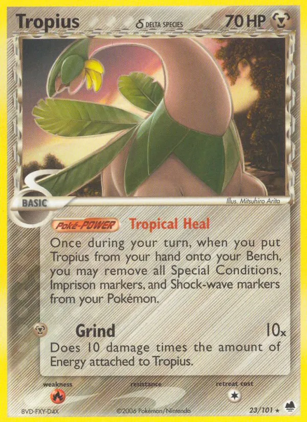 Tropius δ #23, Dragon Frontiers Reverse Foil