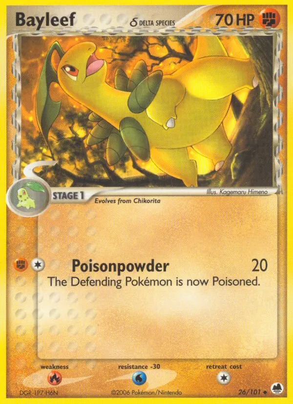 Bayleef δ #26, Dragon Frontiers Reverse Foil
