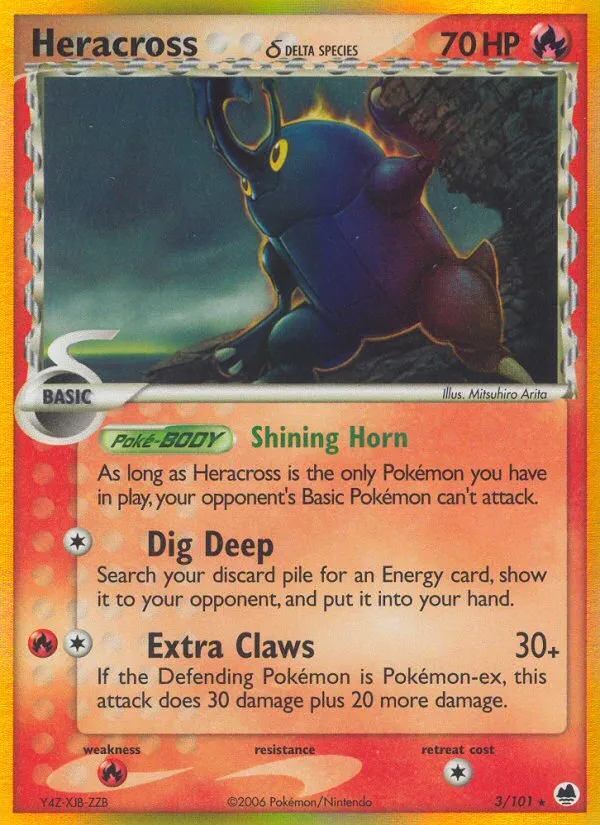 Heracross δ #3, Dragon Frontiers Reverse Foil