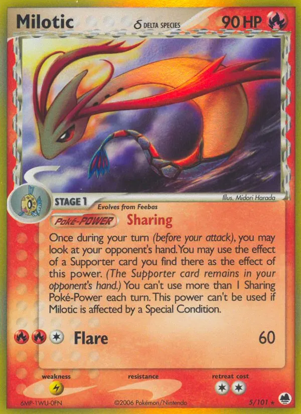 Milotic δ #5, Dragon Frontiers Reverse Foil