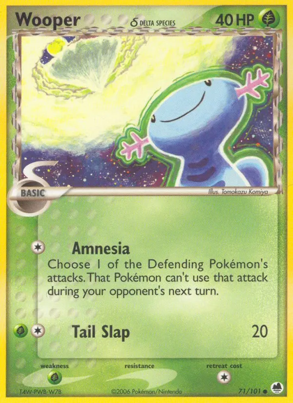 Wooper δ #71, Dragon Frontiers Reverse Foil