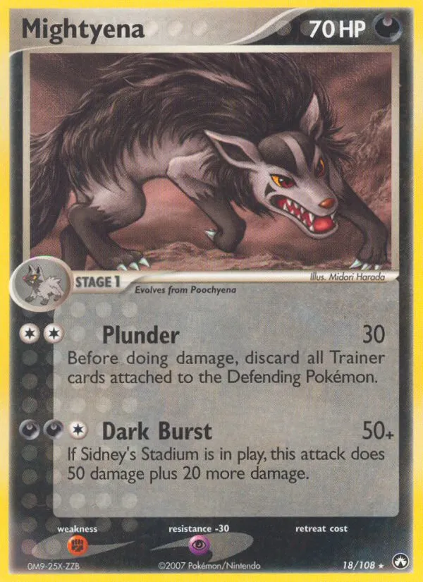 Mightyena #18, Power Keepers Dark Blast Theme Deck