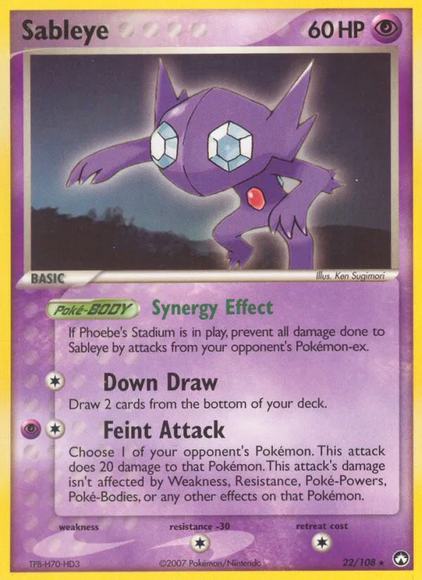 Sableye #22, Power Keepers Reverse Foil