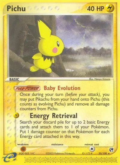 Pichu #20, Sandstorm Reverse Foil