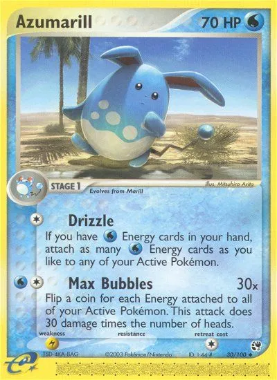 Azumarill #30, Sandstorm Reverse Foil