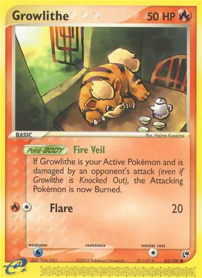 Growlithe #65, Sandstorm Reverse Foil