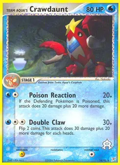 Team Aqua's Crawdaunt #14, Reverse Foil
