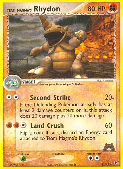 Team Magma's Rhydon #22, Team Magma vs Team Aqua