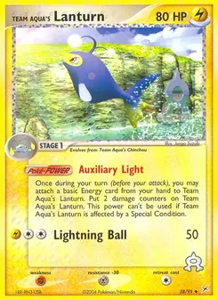 Team Aqua's Lanturn #28, Reverse Foil