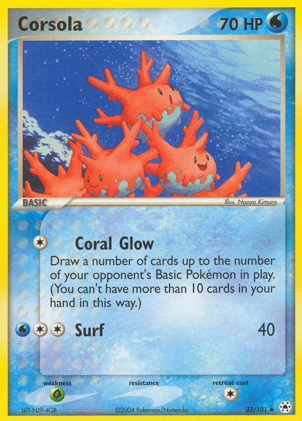 Corsola #32, Hidden Legends Reverse Foil