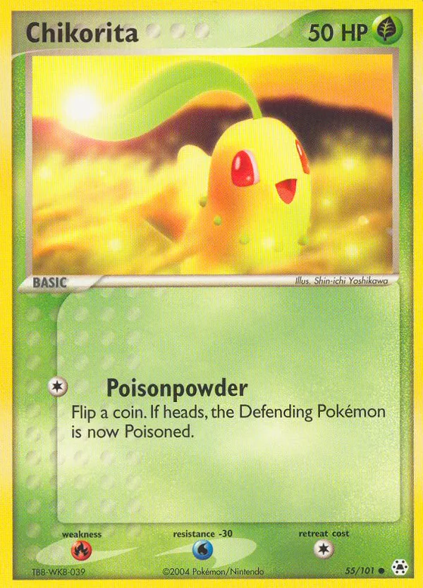 Chikorita #55, Hidden Legends Reverse Foil