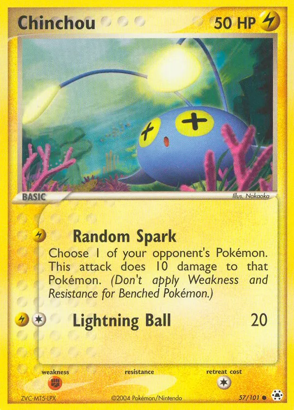 Chinchou #57, Hidden Legends Reverse Foil