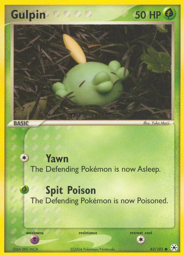 Gulpin #62, Hidden Legends Reverse Foil