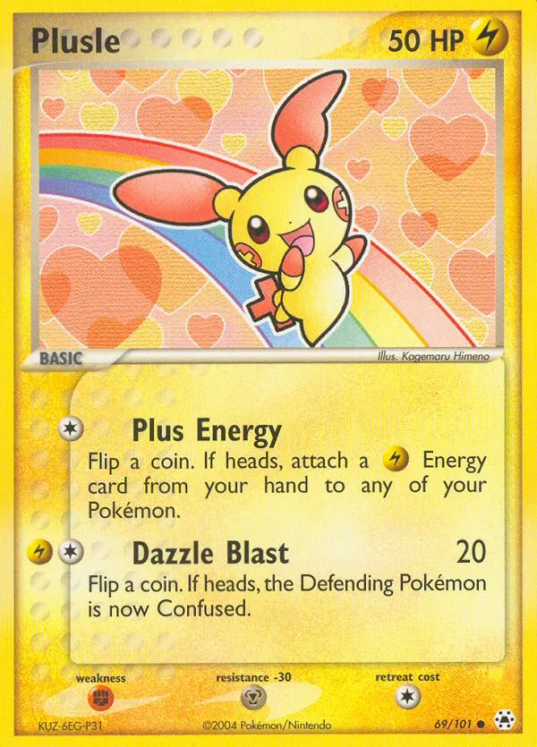 Plusle #69, Hidden Legends Reverse Foil