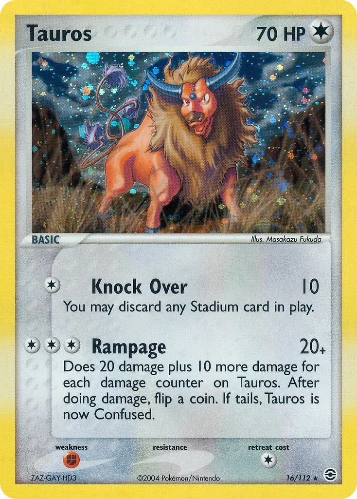 Tauros #16, FireRed & LeafGreen Reverse Foil