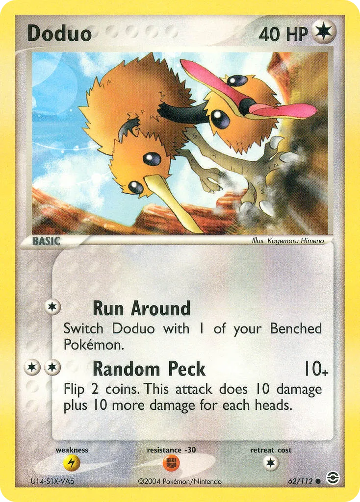 Doduo #62, FireRed & LeafGreen Reverse Foil