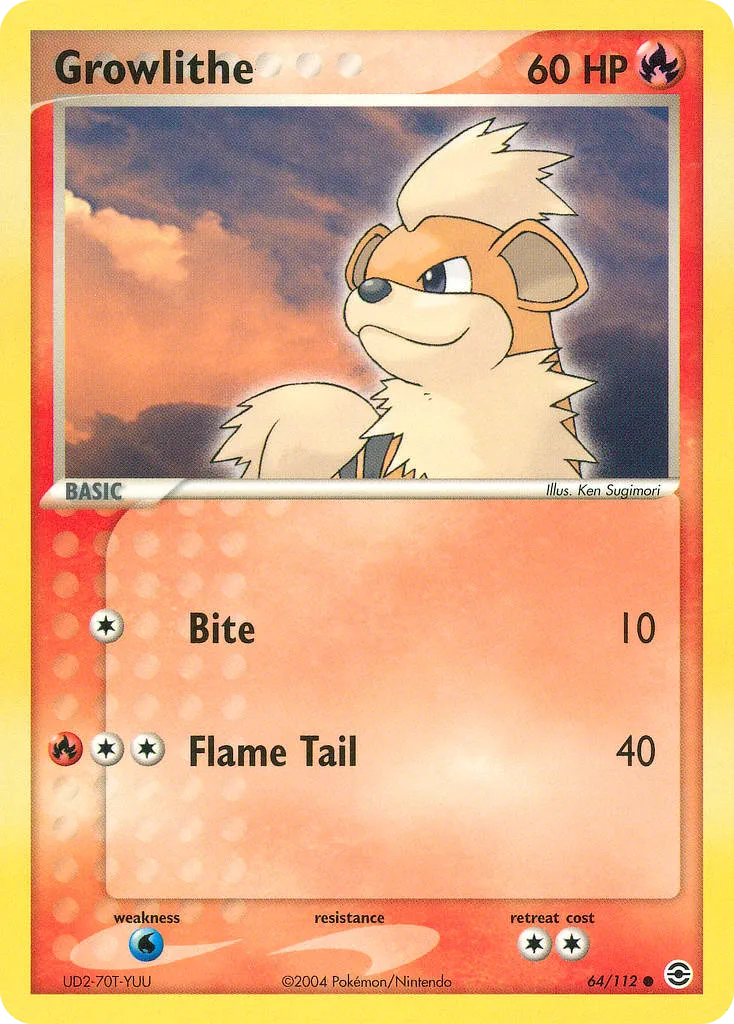 Growlithe #64, FireRed & LeafGreen Reverse Foil