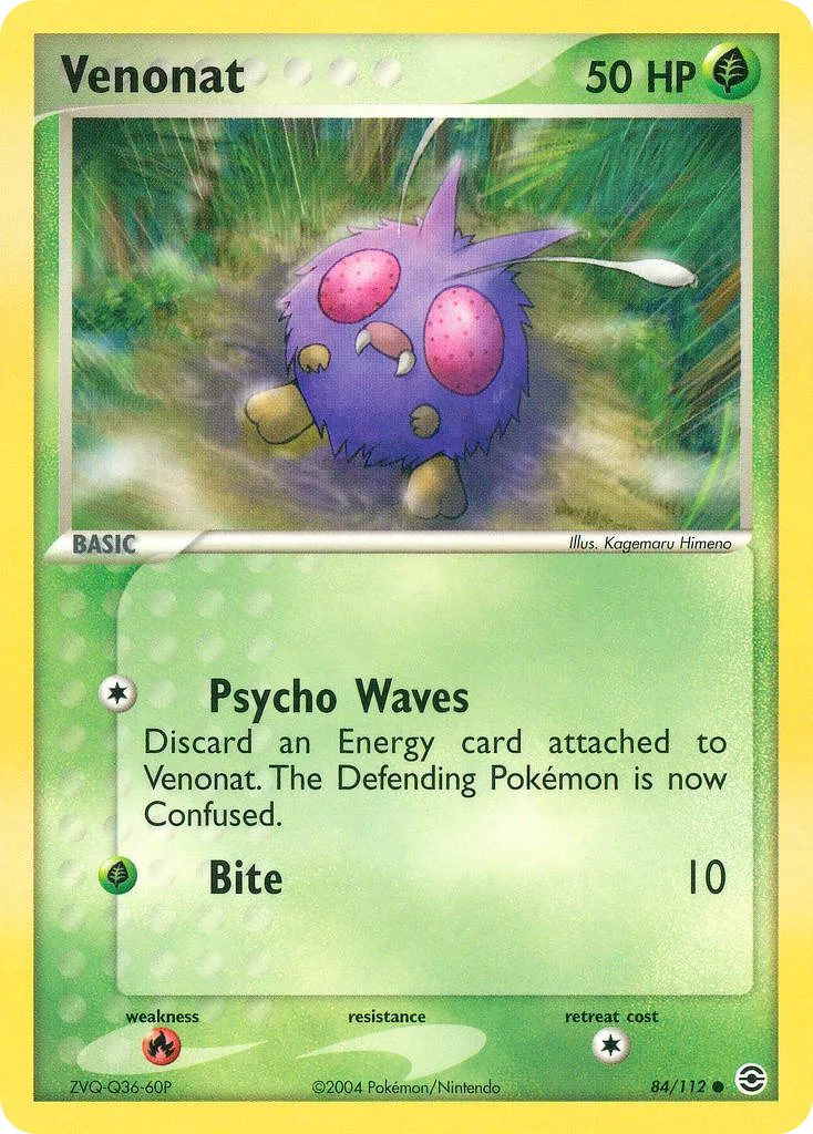 Venonat #84, FireRed & LeafGreen Reverse Foil