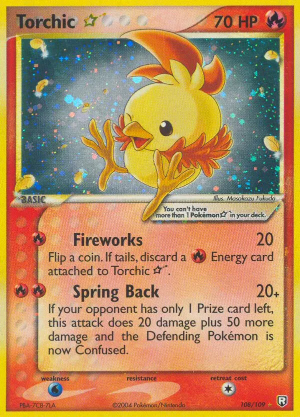 Torchic ★ #108, Team Rocket Returns Gold Star