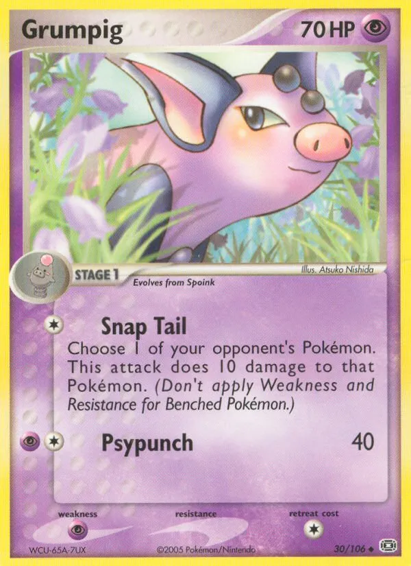 Grumpig #30, Emerald Reverse Foil
