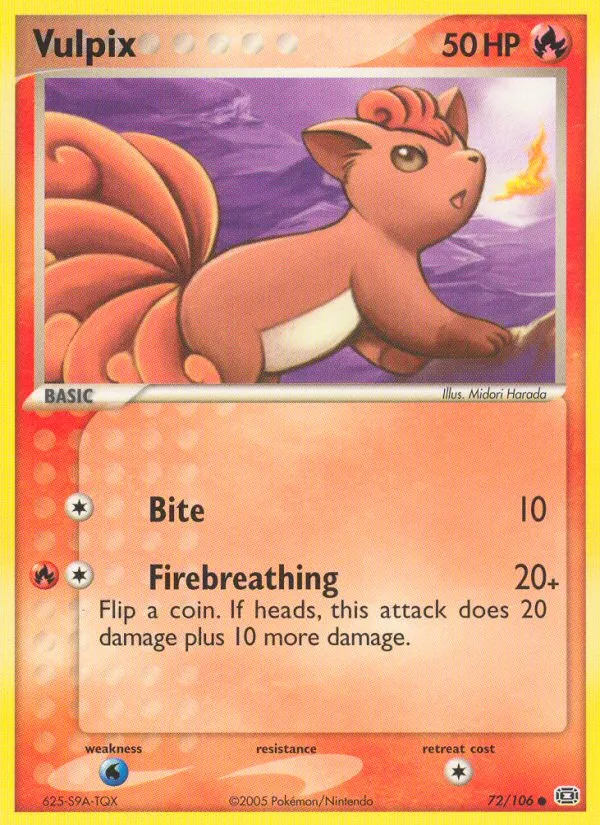 Vulpix #72, Emerald Reverse Foil