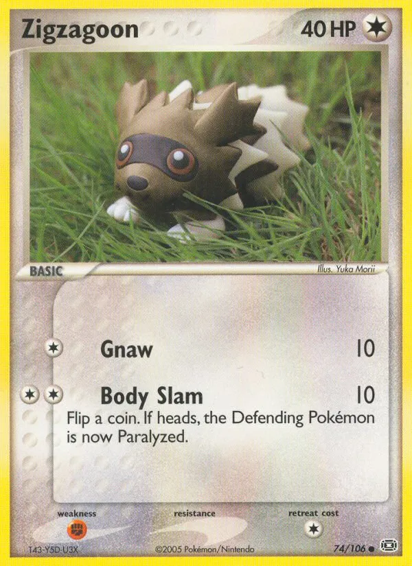 Zigzagoon #74, Emerald Reverse Foil