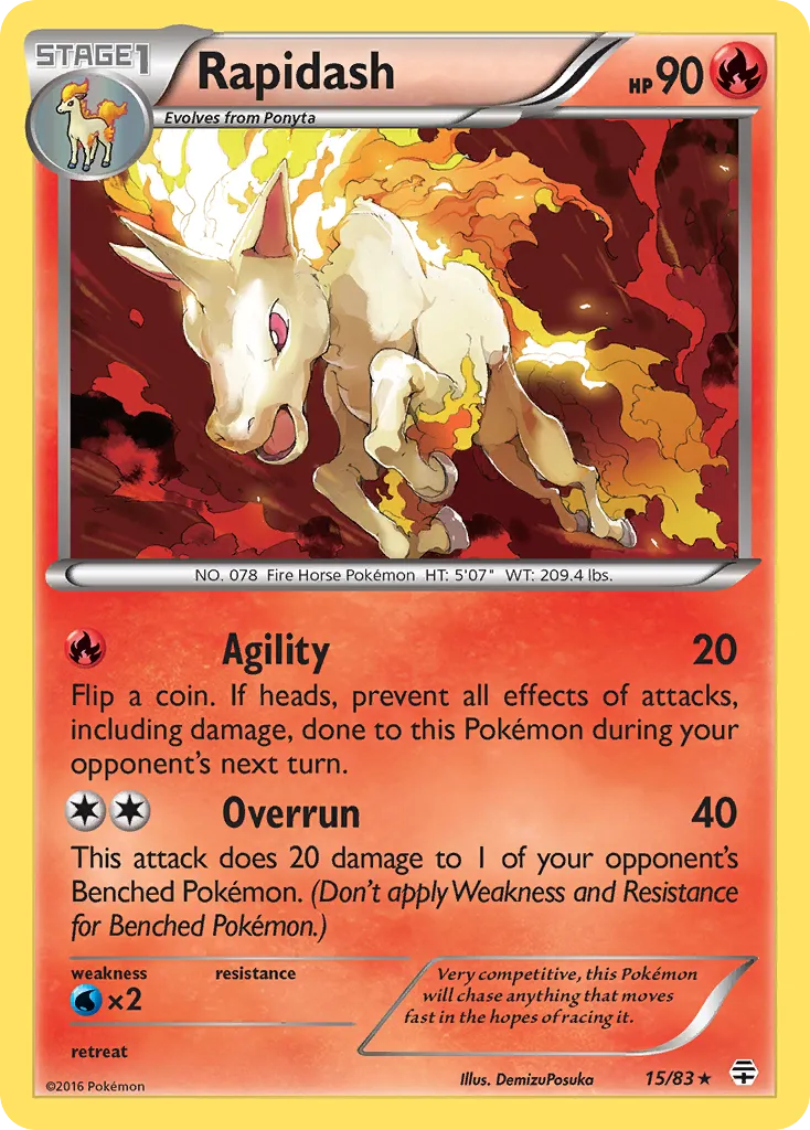 Rapidash #15, Generations