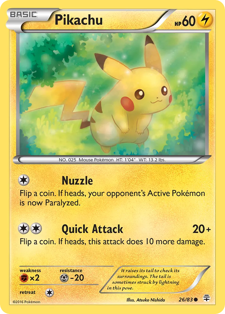 Pikachu #26, Generations Reverse Foil