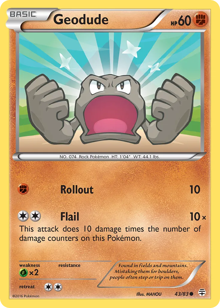 Geodude #43, Generations Reverse Foil