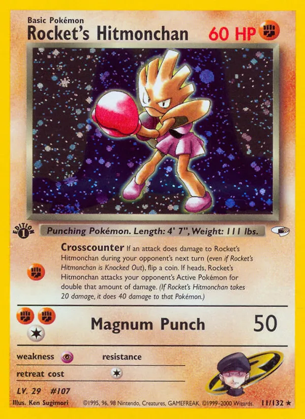 Rocket's Hitmonchan #11, Gym Heroes Holo