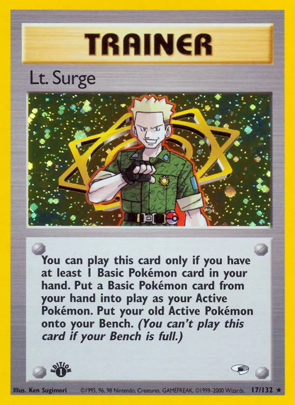 Lt. Surge #17, Gym Heroes 1st Edition