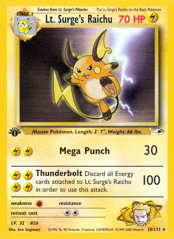 Lt. Surge's Raichu #28, Gym Heroes
