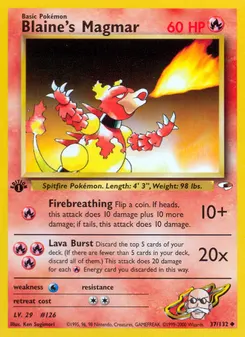 Blaine's Magmar #37, 1st Edition