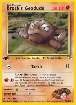 Brock's Geodude #38, 1st Edition