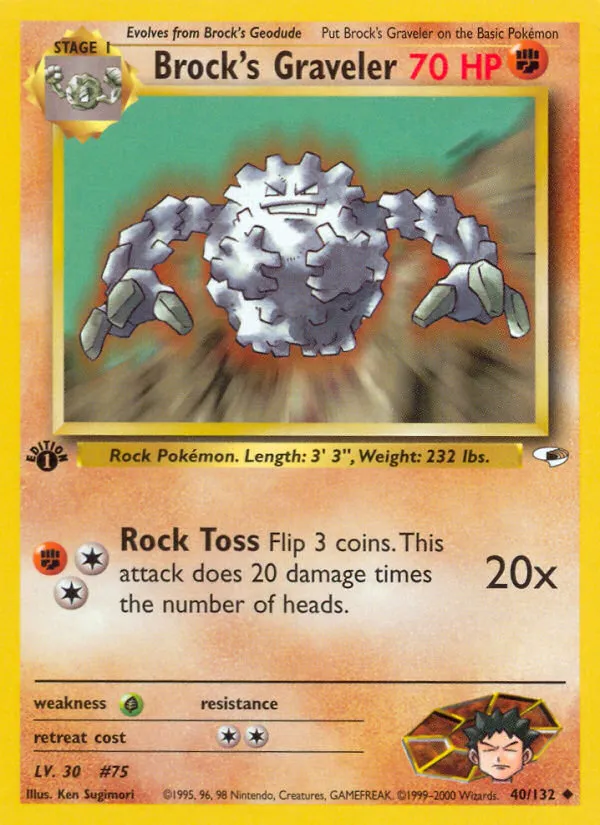Brock's Graveler #40, Gym Heroes 1st Edition