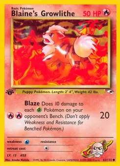 Blaine's Growlithe #62, 1st Edition