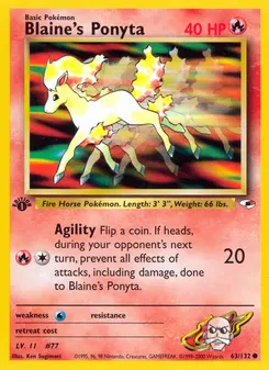 Blaine's Ponyta #63, 1st Edition