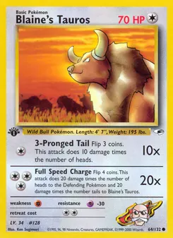 Blaine's Tauros #64, 1st Edition
