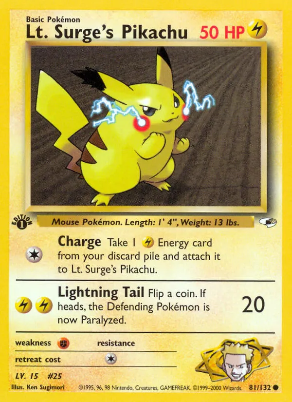 Lt. Surge's Pikachu #81, Gym Heroes