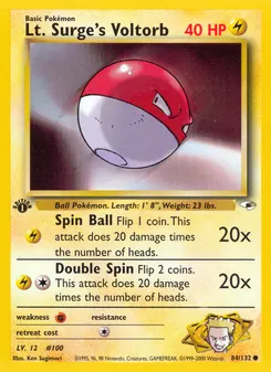 Lt. Surge's Voltorb #84, 1st Edition